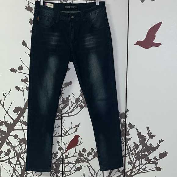 DICKIES Men’s Size 31 Black Skinny Jeans with Faded Dusted White Design NWOT $ - Picture 1 of 16